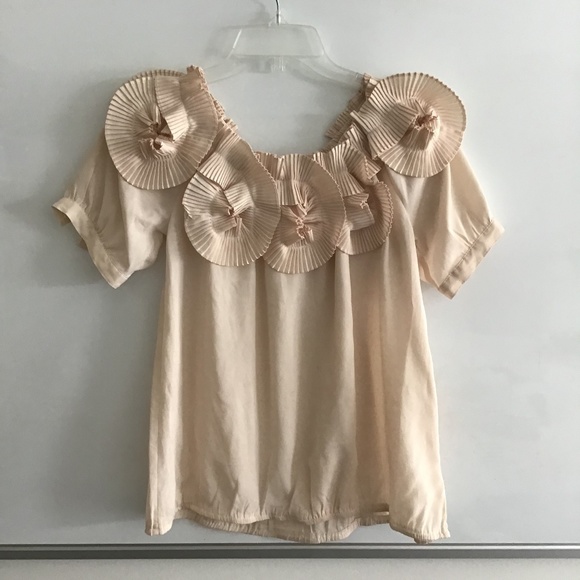 Moon Collection Beige Creme short sleeve top - Picture 1 of 4